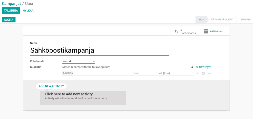 odoo-marketing-automation-kampanjan-luominen